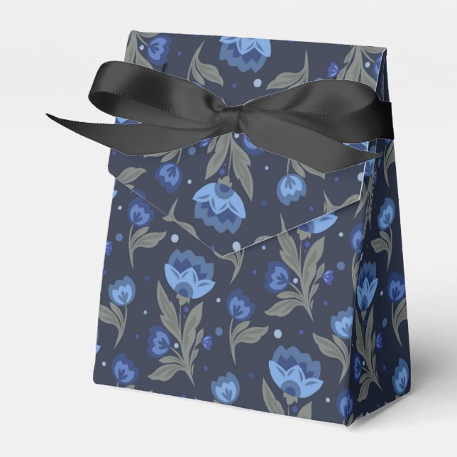 Rustikale volkstümliche Blumenstruktur Geschenkschachtel (Vorderseite)