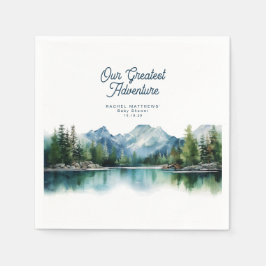 Rustikale Wald-Baby-Party zur Bergabenteuer  Serviette