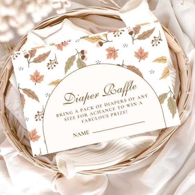 Rustikale Wald-Babyshower-Windel-Raffel Begleitkarte (Von Creator hochgeladen)