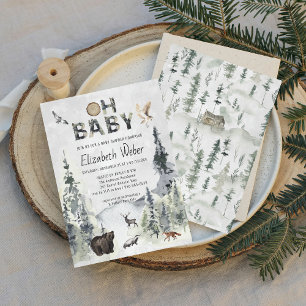 Rustikale Wald-Bären-Baby-Shower-Einladung