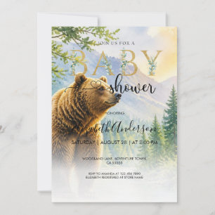 Rustikale Wald-Bären-Baby-Shower-Einladung Einladung