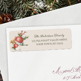 Rustikale Wald Pilze Weihnachten Rücksendeadresse