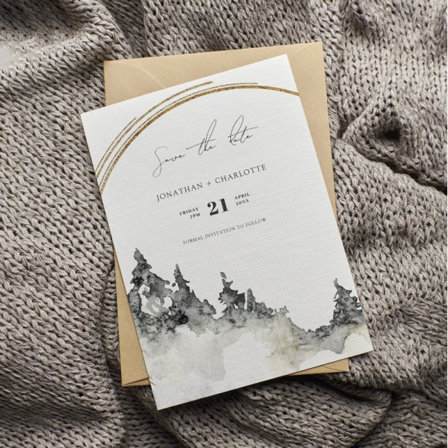 Rustikale Wald- und Berghochzeit Save The Date (Von Creator hochgeladen)