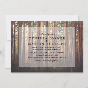 Rustikale Waldbaum-Hochzeitseinladung Einladung