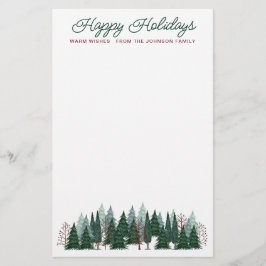 Rustikale Waldbäume glücklich Urlaub Briefpapier