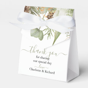 Rustikale Wälder Grün & Pinecones Hochzeit Geschenkschachtel