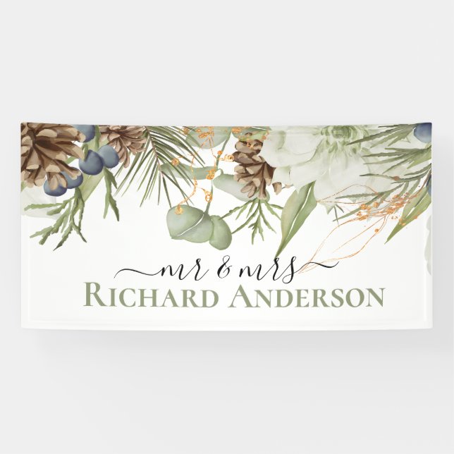 Rustikale Wälder mit Pinecones Banner (Horizontal)