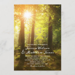 Rustikale Waldfrühlingshöhe Grün Land Hochzeit Einladung