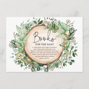 Rustikale Waldgrüne neutrale Bücher für Baby Begleitkarte