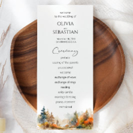 Rustikale Waldhochzeit im Herbst Programm