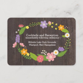 Rustikale Waldhochzeit mit Bohemischem Blumenkraut Begleitkarte