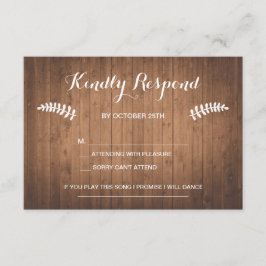Rustikale Waldhochzeit RSVP-Karte RSVP Karte