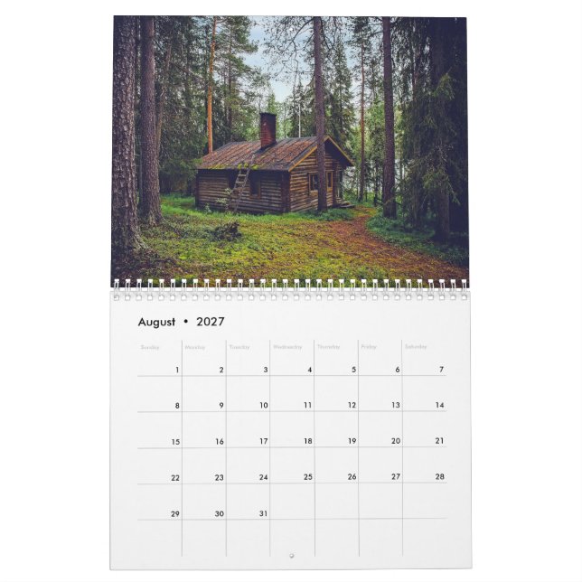 Rustikale Waldhütten & Gemütliche Ferienhäuser Nat Kalender (Aug 2027)