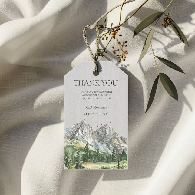 Rustikale Waldlandschaft Pinienwald Hochzeit Danke Geschenkanhänger (Von Creator hochgeladen)