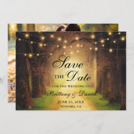 Rustikale Waldpfeifenpfeifensehen Foto Hochzeit Save The Date