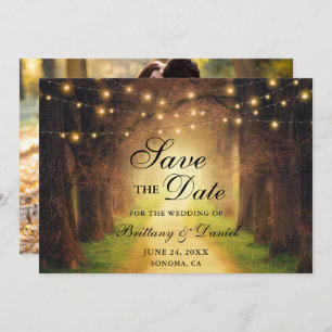 Rustikale Waldpfeifenpfeifensehen Foto Hochzeit Save The Date