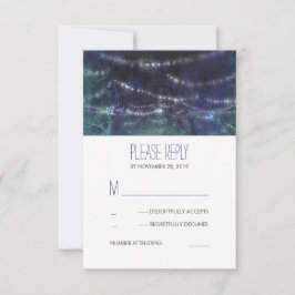 Rustikale Waldsaitenlichter Hochzeitskarten RSVP Karte