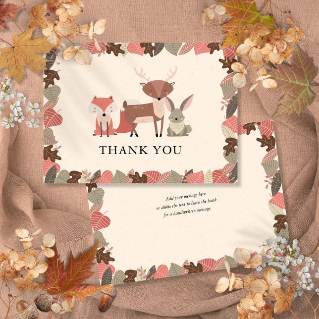 Rustikale Waldtiere Dankeskarte (Rustic Woodland Animals Thank You Card)