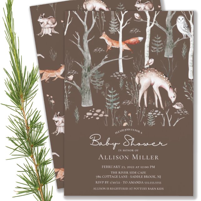 Rustikale Waldtiere Kinderdusche Einladung (Von Creator hochgeladen)