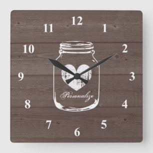 Rustikale Wanduhr