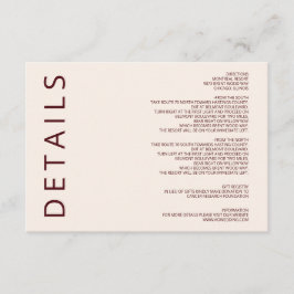 Rustikale, warme Burgund Moderne Minimalistische H Begleitkarte