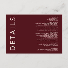 Rustikale, warme Burgund Moderne Minimalistische H Begleitkarte