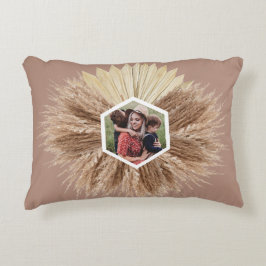 Rustikale, warme, neutrale Foto Dekokissen