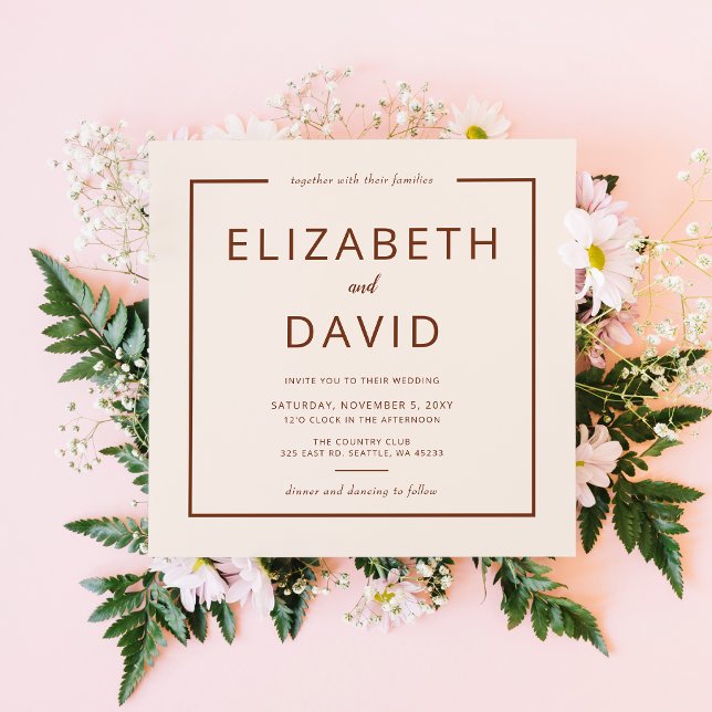 Rustikale, warme Terracotta Moderne Minimalistisch Einladung (Von Creator hochgeladen)