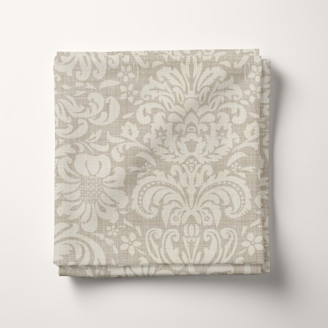 Rustikale Wäsche Beige und Taupe Damask Stoff (Von Creator hochgeladen)