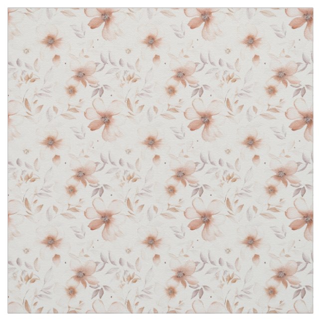 Rustikale Wasserfarbe Beige Blumengestalt Elegante Stoff (Muster)