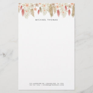 Rustikale Wasserfarbe Boho Floral Personalisiert Briefpapier
