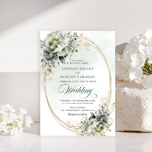 Rustikale Wasserfarbe Botanische Hochzeitseinladun Einladung