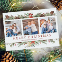 Rustikale Wasserfarbe Botanische Weihnachtszeit 3 