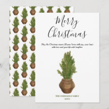 Rustikale Wasserfarbe Frohe Weihnachtsbaum Urlaub