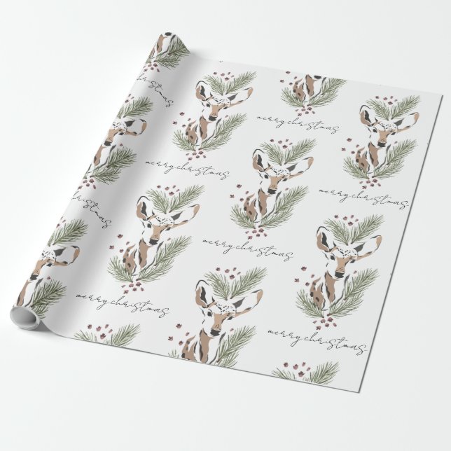 Rustikale Wasserfarbe Hirschweifsmuster Geschenkpapier (Ungerollt)