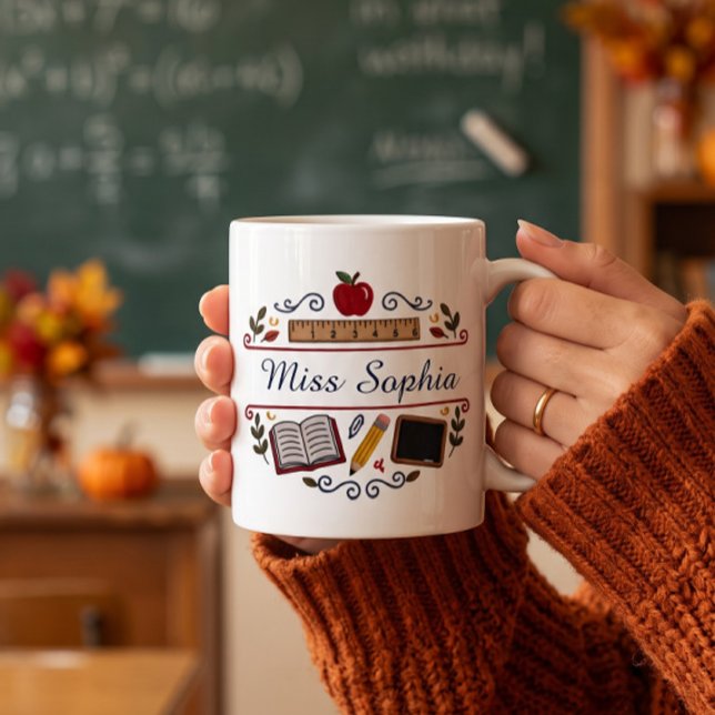 Rustikale Wasserfarbe-Lehrermug, benutzerdefiniert Kaffeetasse (Von Creator hochgeladen)