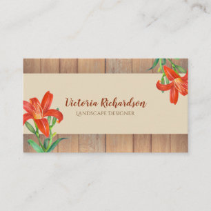 Rustikale Wasserfarbe Lilien Kunst, Dichtung und M Visitenkarte