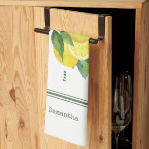 Rustikale Wasserfarbe-Limonen - Vintage-Ästhetik-Z Geschirrtuch