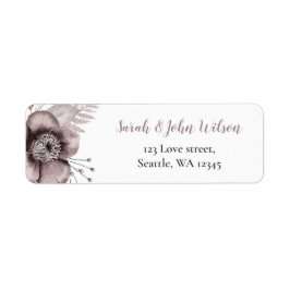 Rustikale Wasserfarbe Mauve Floral Botanische Hoch