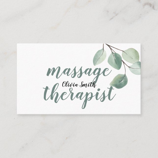 Rustikale Wasserfarbe Moderne Vegetation Blumenmas Visitenkarte (Vorderseite)