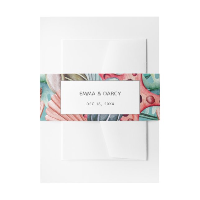 Rustikale Wasserfarbe Muscheln Starfish Beach Hoch Einladungsbanderole (Vorderseite Beispiel)