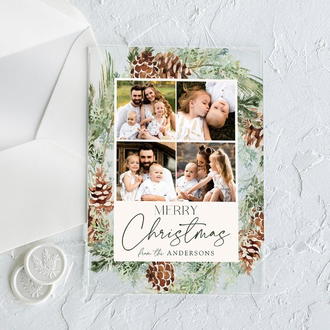 Rustikale Wasserfarbe Pinecone Acryleinladungen (Von Creator hochgeladen)