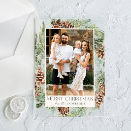 Rustikale Wasserfarbe Pinecone Weinkultur und Erde Acryleinladungen