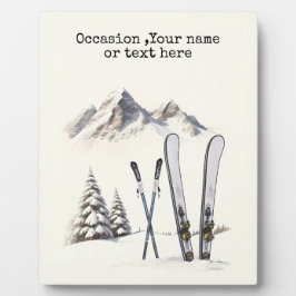 Rustikale Wasserfarbe Schneeberg Winter Fotoplatte