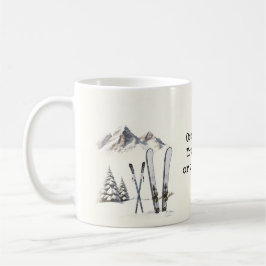 Rustikale Wasserfarbe Schneeberg Winter Kaffeetasse