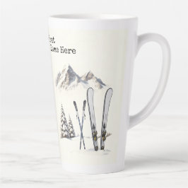 Rustikale Wasserfarbe Schneeberg Winter Milchtasse