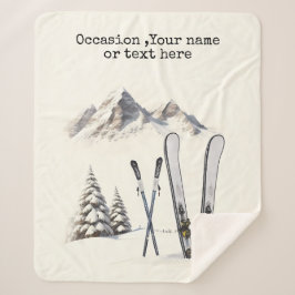 Rustikale Wasserfarbe Schneeberg Winter Sherpadecke