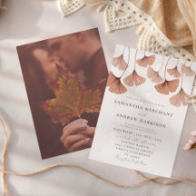 Rustikale Wasserfarbe Terracotta Ginkgo Hochzeit