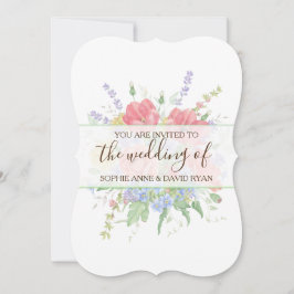 Rustikale Wasserfarbe Wilde Blume Hochzeit Einladung