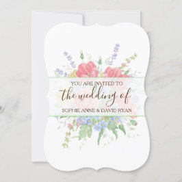 Rustikale Wasserfarbe Wilde Blume Hochzeit Einladung